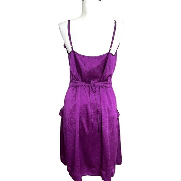 Marc by Marc Jacobs Silk Cocktail summer Mini Dress Purple Ruffled - Picture 4 of 15